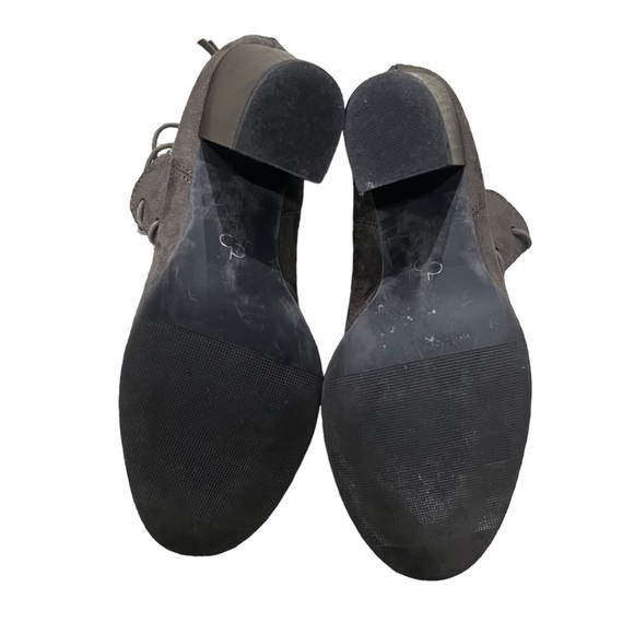 CP Tauper Taupe Lace Up Back Zipper Block Heel Ankle Boots Size 8 1/2 Women's - Picture 9 of 9